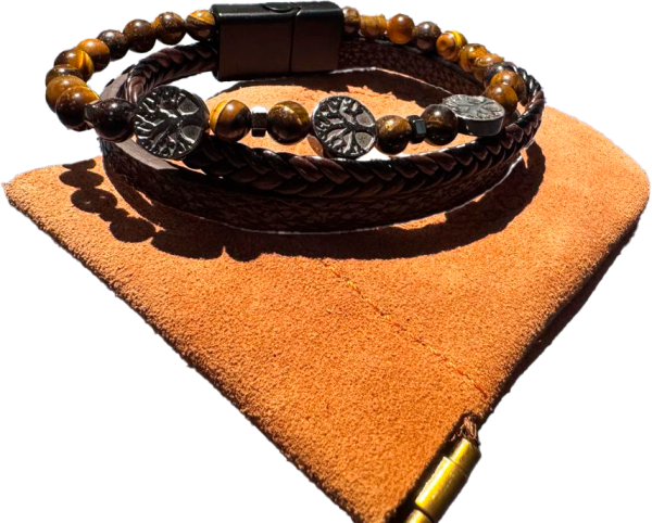 картинка Браслет кожаный тройной, Дерево жизни от магазина Бронная.Shop+