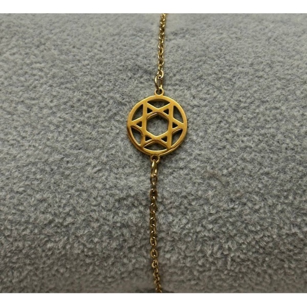 картинка 10 Браслет звезда давида в кругу золотая от магазина Бронная.Shop+