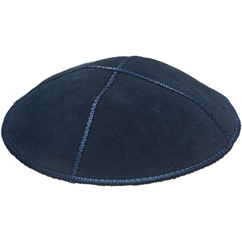 картинка Кипа замша синяя 16 см от магазина Бронная.Shop+