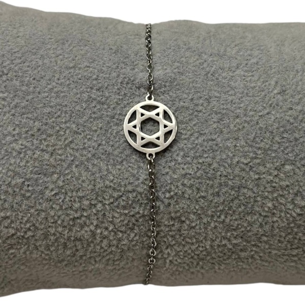 картинка 9 Браслет звезда давида в кругу серебристая от магазина Бронная.Shop+