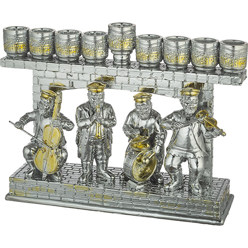 картинка Ханукия хасиды золотистая с серебристым от магазина Бронная.Shop+