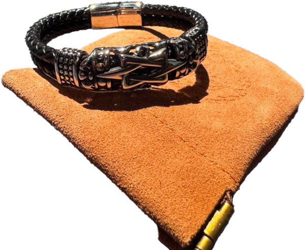 картинка Браслет кожаный небольшого размера, Маген давид от магазина Бронная.Shop+