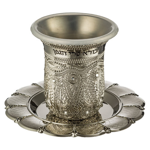картинка Набор для кидуш 8,5 см никель филигрань от магазина Бронная.Shop+