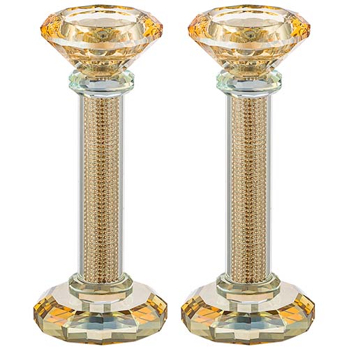 картинка Подсвечники золотистые стекло и стразы от магазина Бронная.Shop+